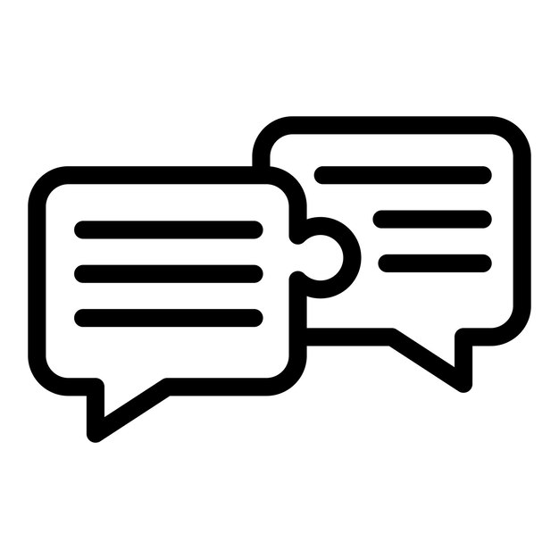 Icono de conversación de chat de colaboración empresarial Icono de vector de conversación de chat de colaboración empresarial de esquema para diseño web aislado sobre fondo blanco