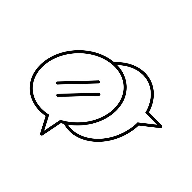 Icono de conversación lineal Símbolo vectorial Contorno negro Icono de conversaciones