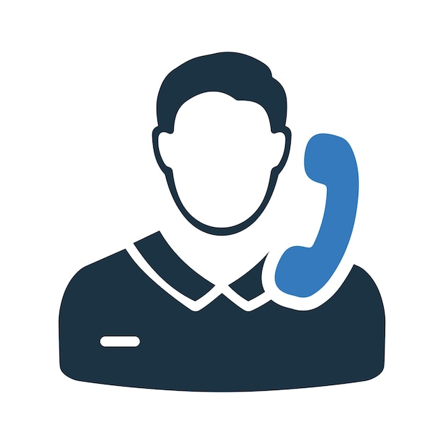 Icono de conversación de llamada de la secretaria Diseño vectorial editable simple aislado en un fondo blanco