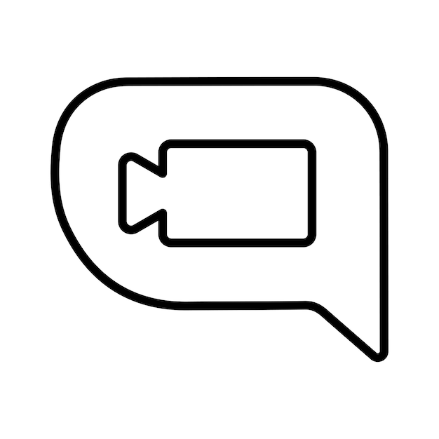 Icono de conversación de video Diseño del contorno de la línea