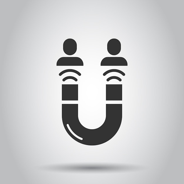 Icono de conversión de plomo en estilo plano Atraer ilustración vectorial sobre fondo blanco aislado Concepto de negocio de imán