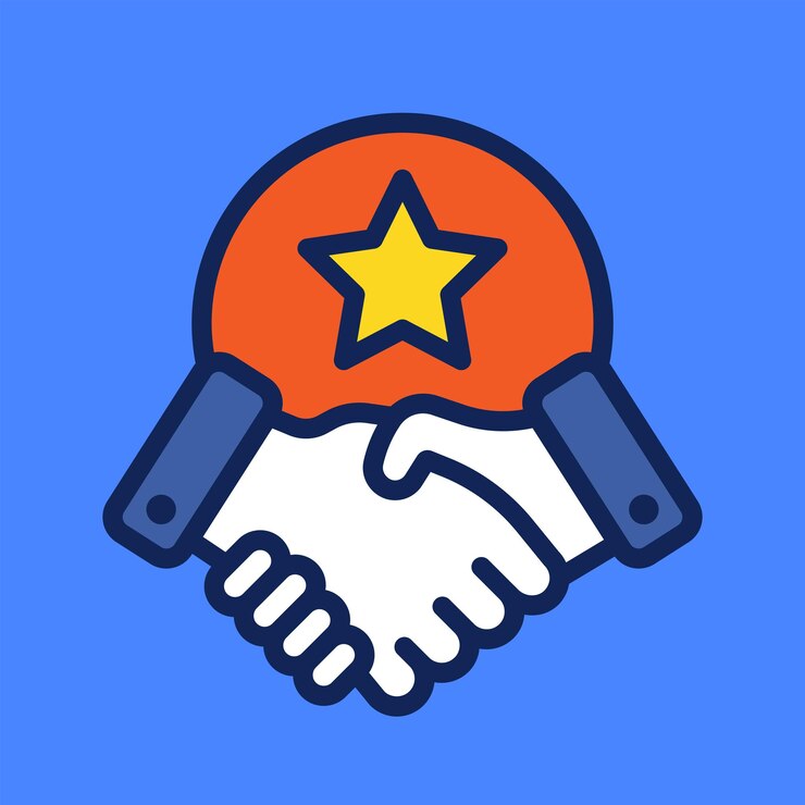 Vector icono de cooperación de la alianza de asociación ilustración vectorial del símbolo del apretón de manos