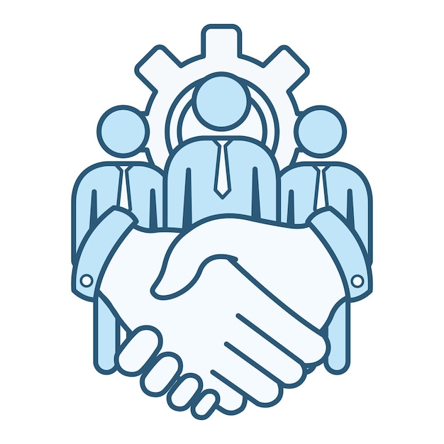 Icono de cooperación coloreado