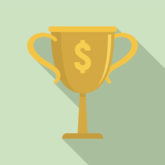 Icono de copa de dinero de oro Ilustración plana del icono de vector de copa de dinero de oro para diseño web