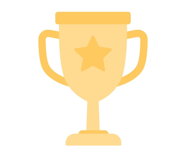icono de la copa de oro. Signo de campeón de trofeos. Símbolo de la victoria. Concepto de ganador. Ilustración plana vectorial