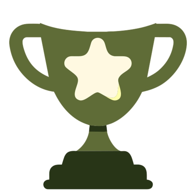 un icono de copa de premio de plata con formas de colores