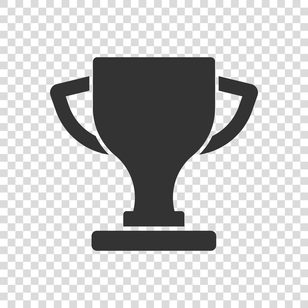 Icono de copa de trofeo en estilo plano Ilustración de vector de premio de copa sobre fondo aislado Concepto de negocio de signo de premio