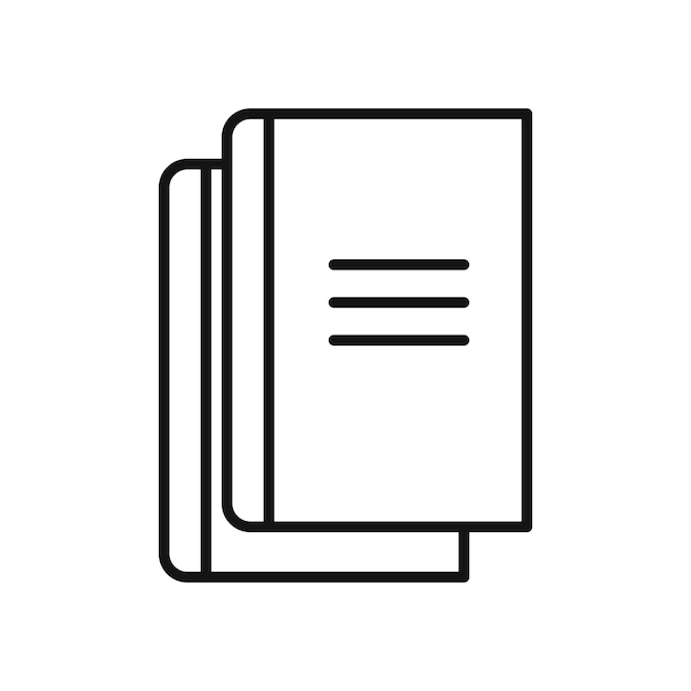 Ícono de copia de libro aislado en fondo blanco