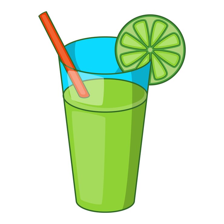 Vector icono de copo de cóctel verde ilustración de dibujos animados de icono vectorial de vaso de coquetel verde para la web