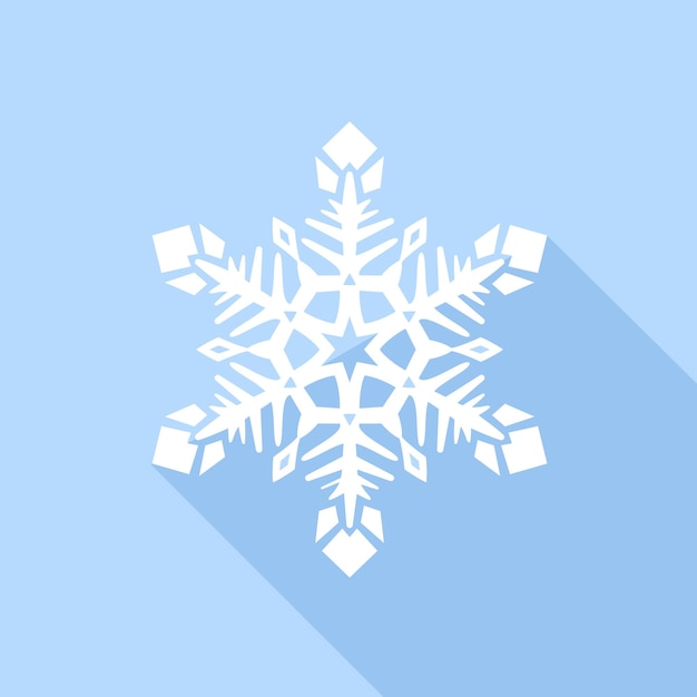 Icono de copo de nieve blanco ilustración plana del icono de vector de copo de nieve blanco para diseño web