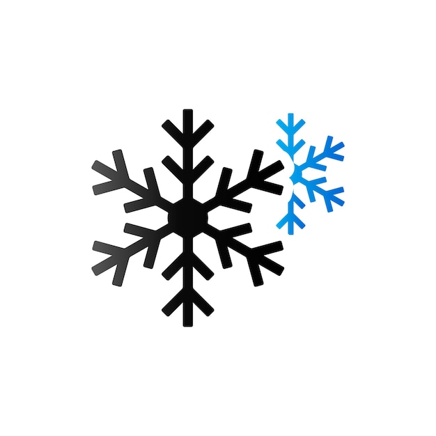 Icono de copo de nieve en color de tono dúo Invierno de la naturaleza Diciembre