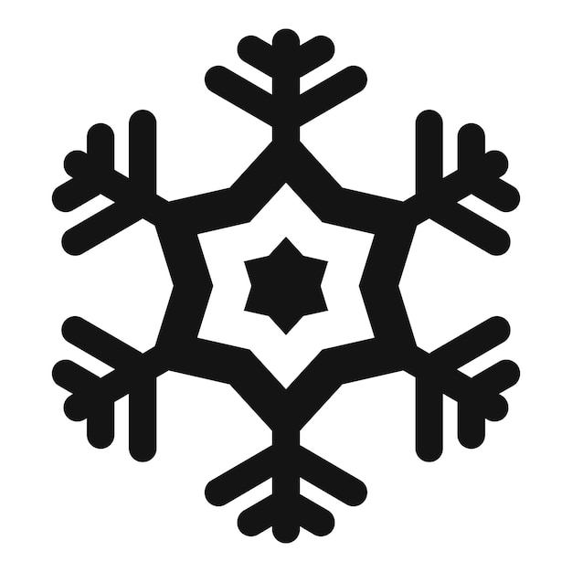 Vector icono de copo de nieve de cristal ilustración simple del icono de vector de copo de nieve de cristal para diseño web aislado sobre fondo blanco