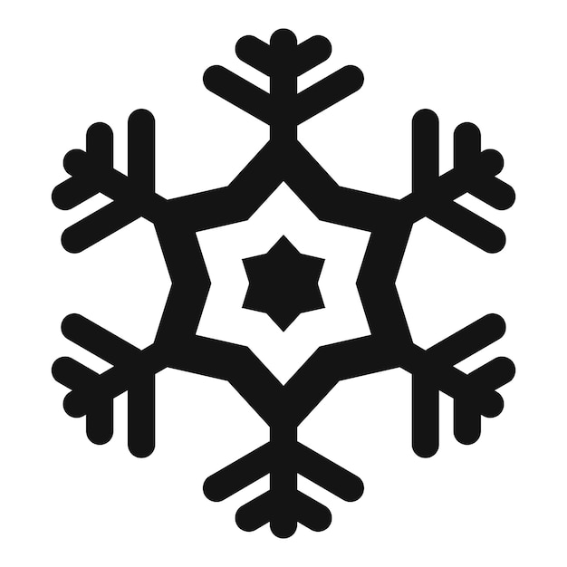 Icono de copo de nieve de cristal Ilustración simple del icono de vector de copo de nieve de cristal para diseño web aislado sobre fondo blanco