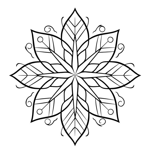 Icono de copo de nieve crujiente en estilo vectorial minimalista