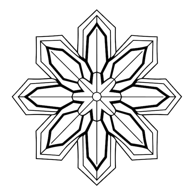 Icono de copo de nieve crujiente en estilo vectorial minimalista