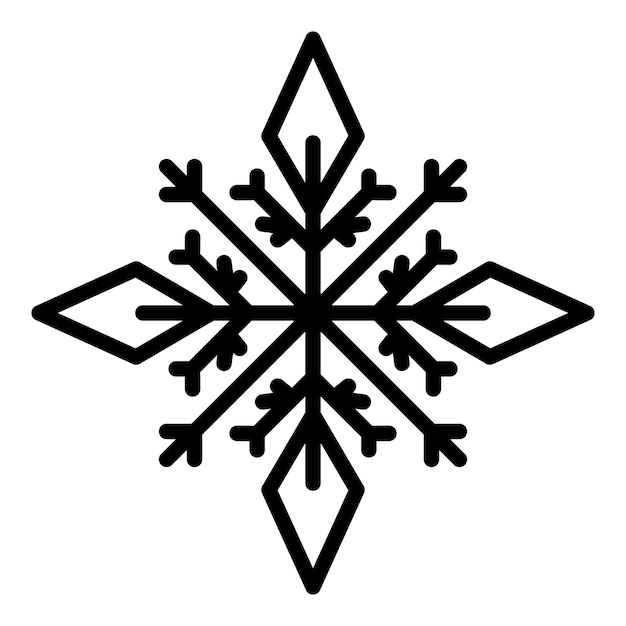 Icono de copo de nieve decorativo Contorno de icono de vector de copo de nieve decorativo para diseño web aislado sobre fondo blanco
