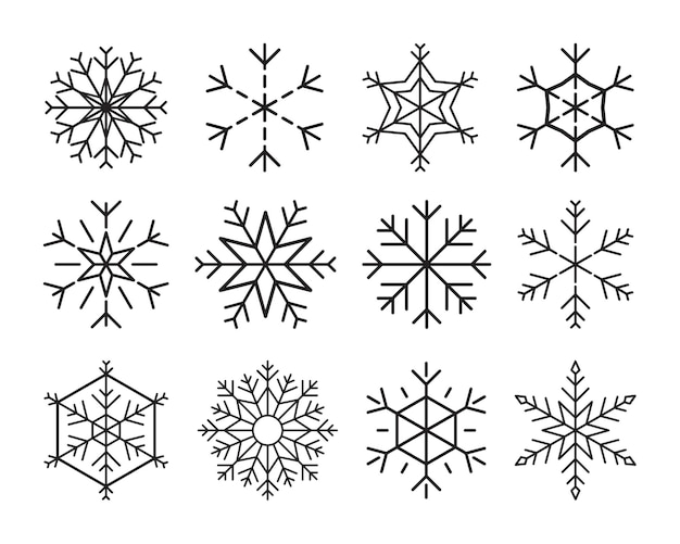 El icono del copo de nieve está aislado sobre un fondo blanco