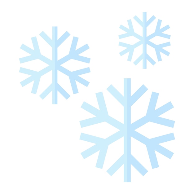 Icono de copo de nieve en estilo de color plano