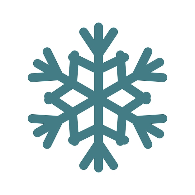 Icono de copo de nieve en estilo plano aislado sobre fondo blanco Símbolo de invierno
