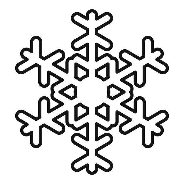 Icono de copo de nieve de flor Icono de vector de copo de nieve de flor de esquema para diseño web aislado sobre fondo blanco