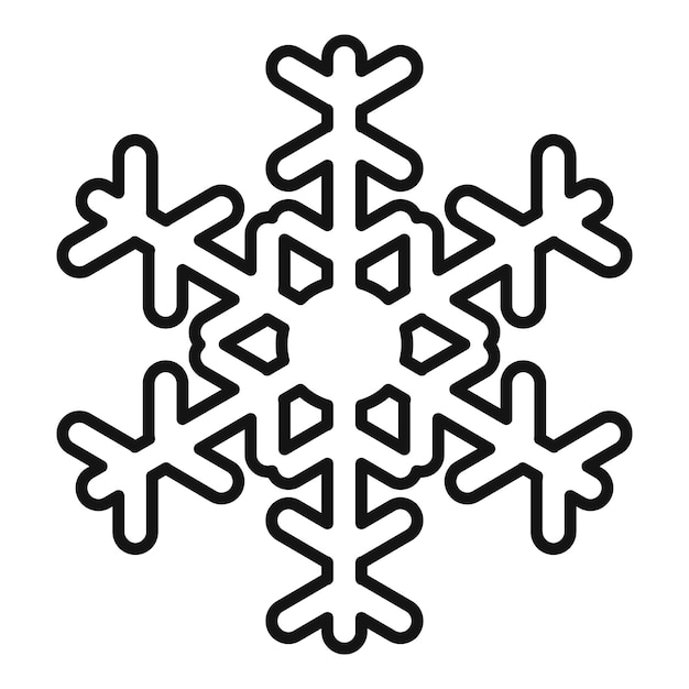 Vector icono de copo de nieve de flor icono de vector de copo de nieve de flor de esquema para diseño web aislado sobre fondo blanco