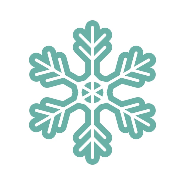 Icono de copo de nieve Gráfico de invierno de Navidad Ilustración estacional diseño plano Vector aislado en blanco