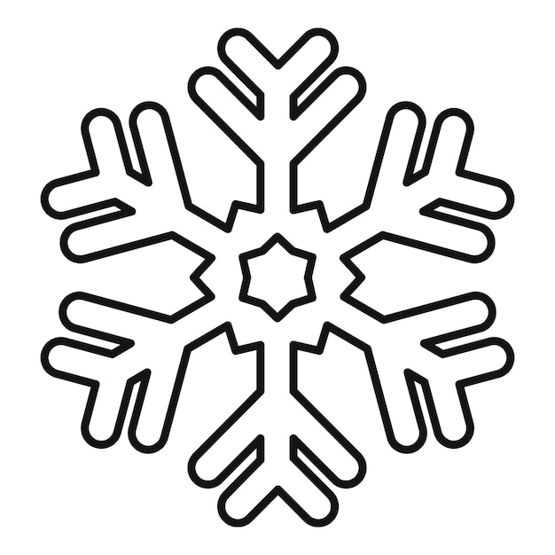 Icono de copo de nieve helado Contorno icono de vector de copo de nieve helado para diseño web aislado sobre fondo blanco