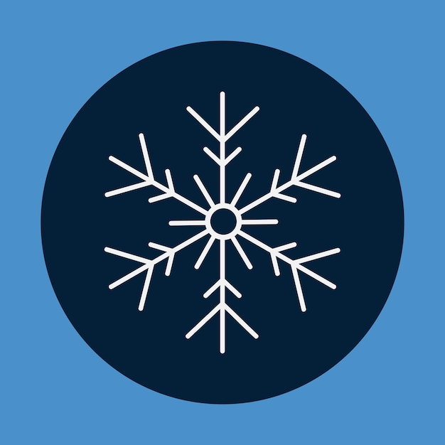 Icono de copo de nieve Icono de corcho de nieve sencillo Icono de nieve plano Icono de estilo plano