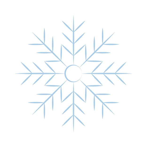 Icono de copo de nieve. Icono de vector aislado editable en azul sobre fondo transparente. Símbolos de contorno de moda para aplicaciones móviles y diseño de sitios web