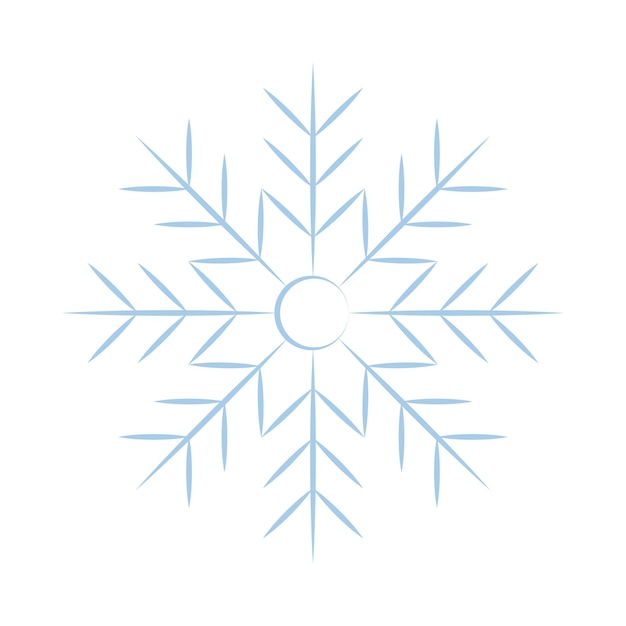 Icono de copo de nieve. icono de vector aislado editable en azul sobre fondo transparente. símbolos de contorno de moda para aplicaciones móviles y diseño de sitios web