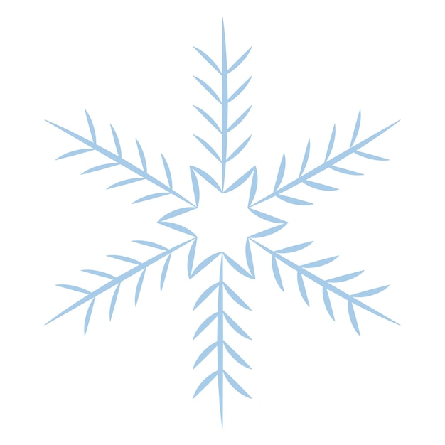 Icono de copo de nieve. Icono de vector aislado editable en azul sobre fondo transparente. Símbolos de contorno de moda para aplicaciones móviles y diseño de sitios web