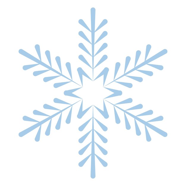 Icono de copo de nieve. Icono de vector aislado editable en azul sobre fondo transparente. Símbolos de contorno de moda para aplicaciones móviles y diseño de sitios web