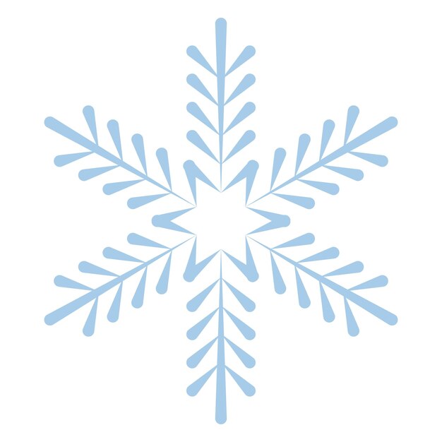 Icono de copo de nieve. Icono de vector aislado editable en azul sobre fondo transparente. Símbolos de contorno de moda para aplicaciones móviles y diseño de sitios web