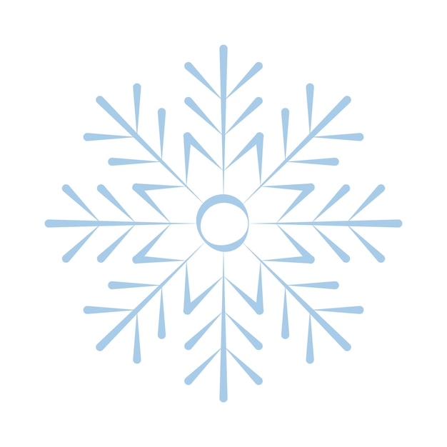 Icono de copo de nieve. Icono de vector aislado editable en azul sobre fondo transparente. Símbolos de contorno de moda para aplicaciones móviles y diseño de sitios web