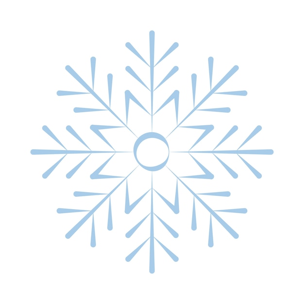 Icono de copo de nieve. icono de vector aislado editable en azul sobre fondo transparente. símbolos de contorno de moda para aplicaciones móviles y diseño de sitios web