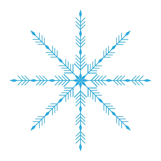Ícono de copo de nieve Ilustración vectorial aislada