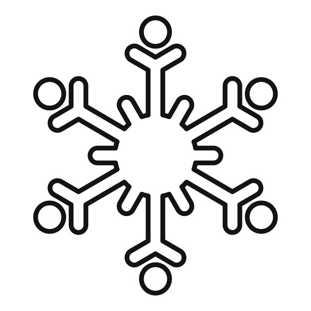Icono de copo de nieve de invierno Icono de vector de copo de nieve de invierno esquema para diseño web aislado sobre fondo blanco