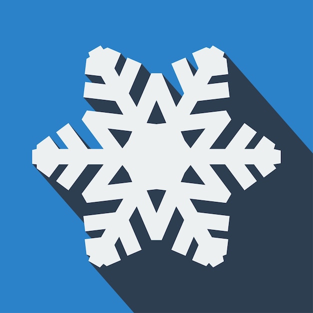 Icono de copo de nieve de larga sombra