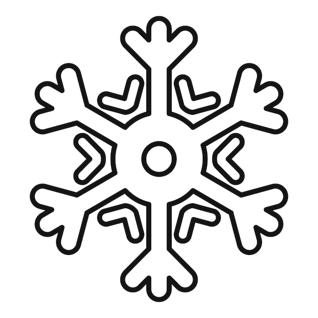 Icono de copo de nieve ornamental Contorno de icono de vector de copo de nieve ornamental para diseño web aislado sobre fondo blanco