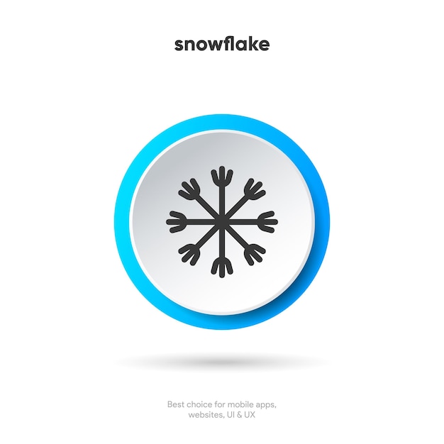 El icono del copo de nieve El símbolo del copo del nieve de invierno El icono de la Navidad El signo de la nieve