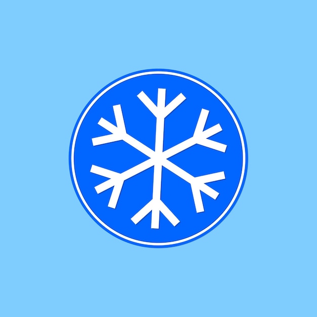 Icono de copo de nieve símbolo de invierno ilustración vectorial del signo de navidad