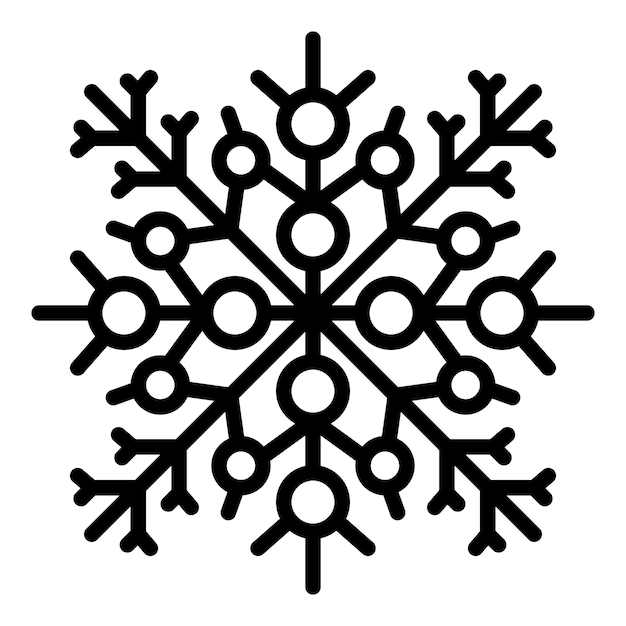 Icono de copo de nieve de vacaciones Icono de vector de copo de nieve de vacaciones de contorno para diseño web aislado sobre fondo blanco