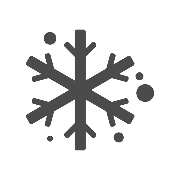 Icono de copos de nieve en blanco y negro