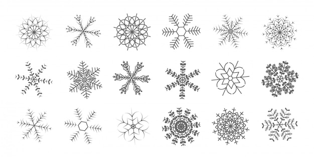 Vector icono de copos de nieve brillante