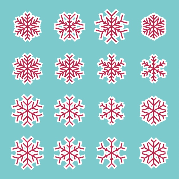 Vector icono de copos de nieve