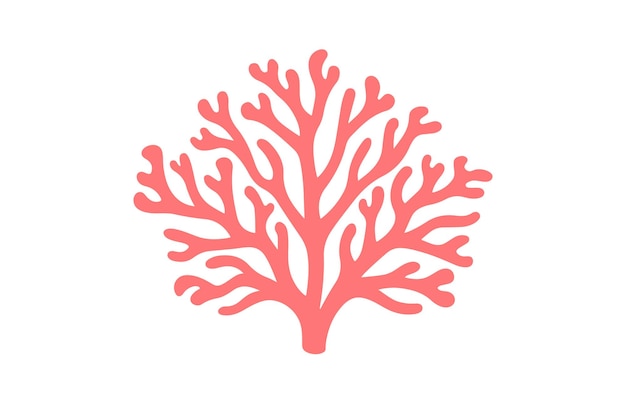 Icono de coral rojo sobre fondo blanco aislado Ilustración vectorial