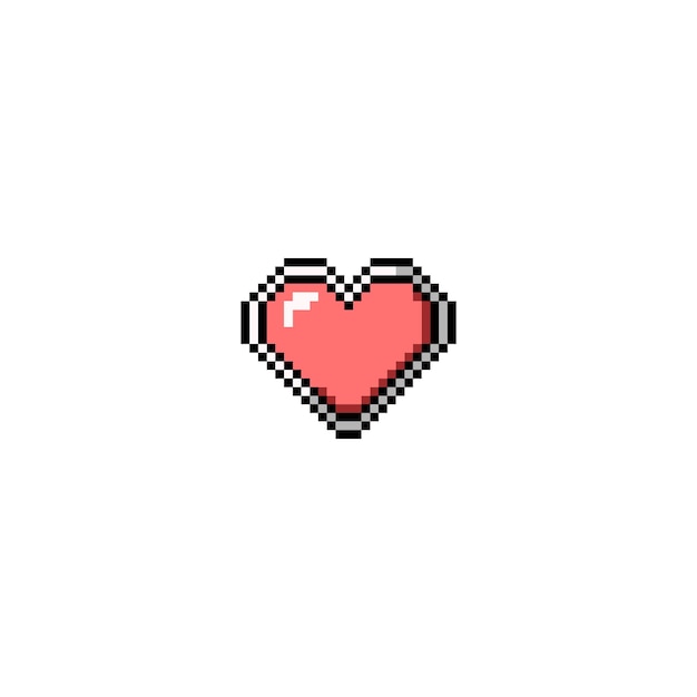 icono de corazón de arte de píxeles