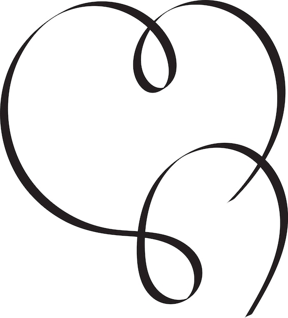 Icono de corazón de caligrafía