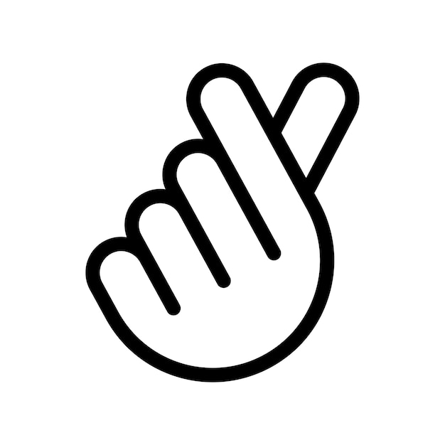 El icono del corazón del dedo en estilo plano El dedo escucha El signo del amor