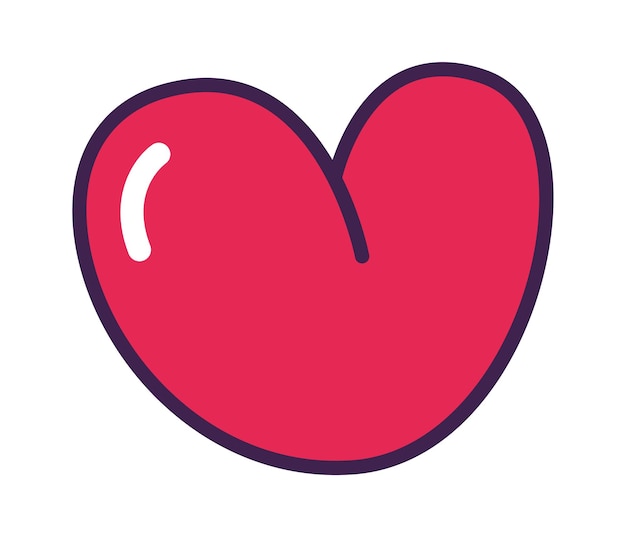 Icono de corazón de dibujos animados